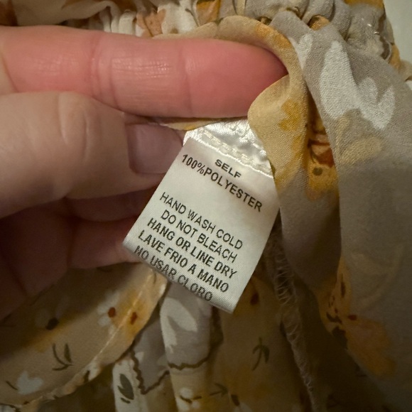 Easel size small Floral Yellow and Gray Women's Top - Picture 6 of 7